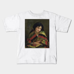 Frileuse by William-Adolphe Bouguereau Kids T-Shirt